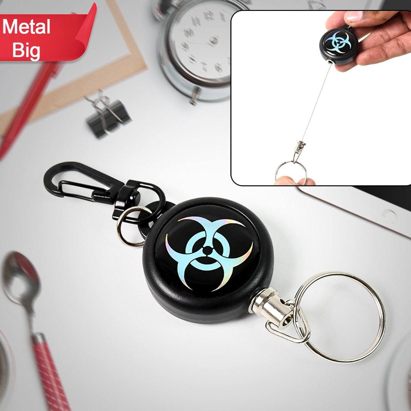Safety Anti-lost Retractable Key Chain (1 Pc Big) - Happy Price - Image 1