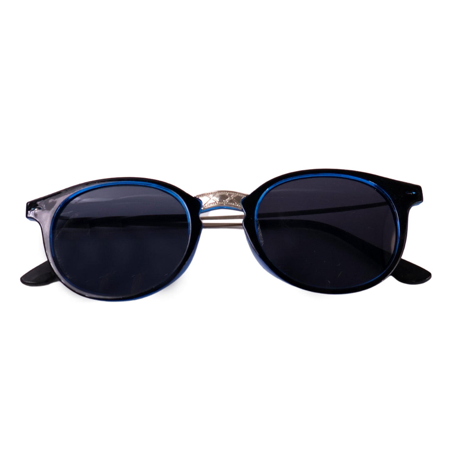 Blue Uv Protected Round Sunglasses Classic Sunglasses For Men Women Lightweight - Happy Price - Image 2