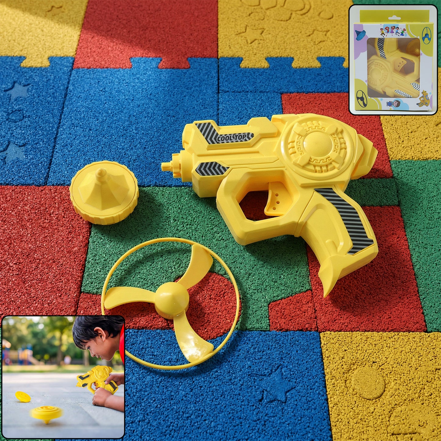 Spinning Rotor Flying Launcher Toy Set for Kids - Outdoor Fun - Great Price - Image 2