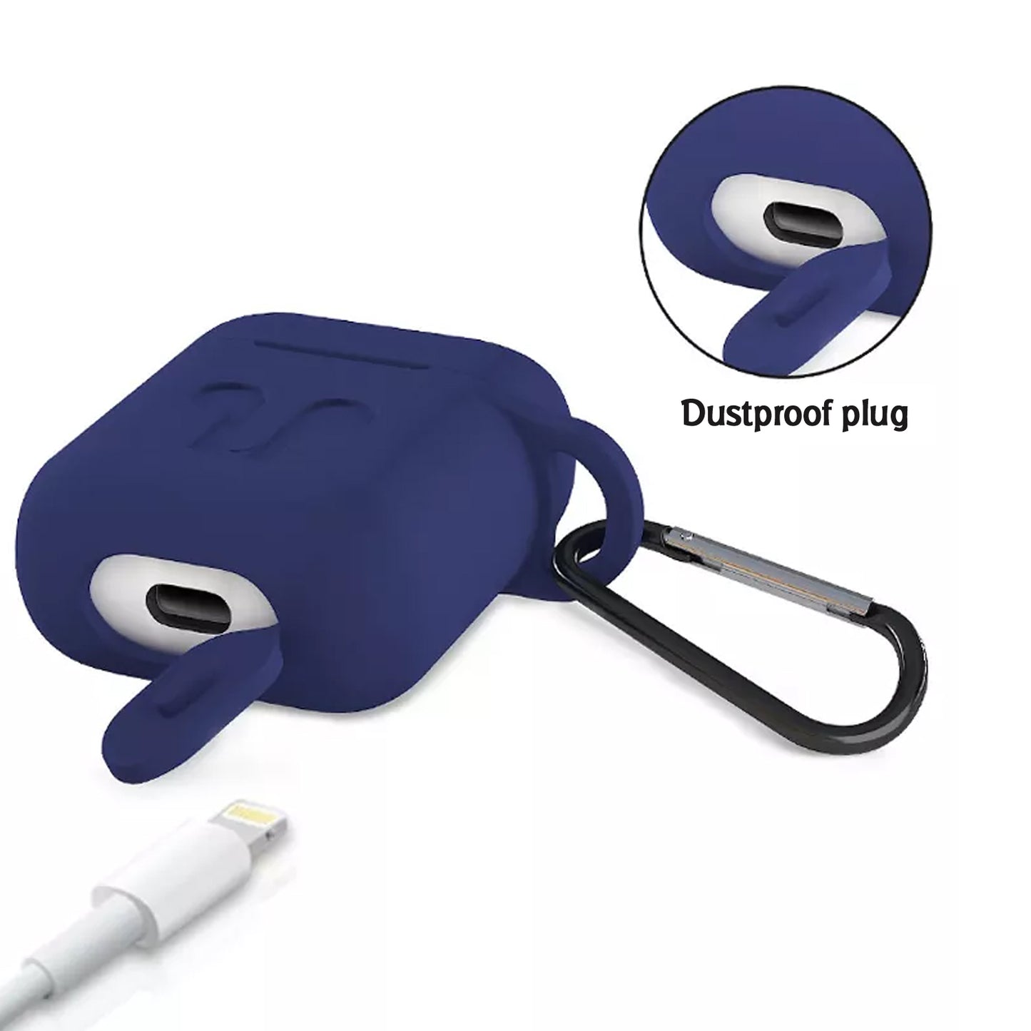 Silicone Shockproof Protection Wireless Headphones Carrying Box Cover With Metal Keychain - Happy Price - Image 4