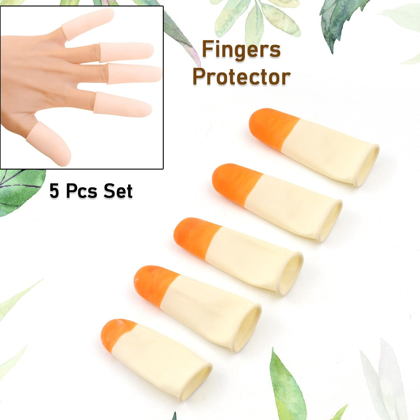 Finger Caps Silicone Finger Protectors Sleeves (Finger Cots 5 Pcs Set) - Happy Price - Image 1