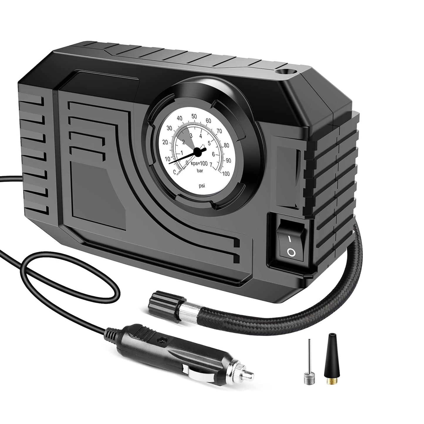 Tire Inflator Portable Air Compressor 12v Small Air Pump For Car Tires Bicycle Balloons Cars Bike Bicycles And Other Inflatables With Led Light (12v) - Happy Price - Image 4