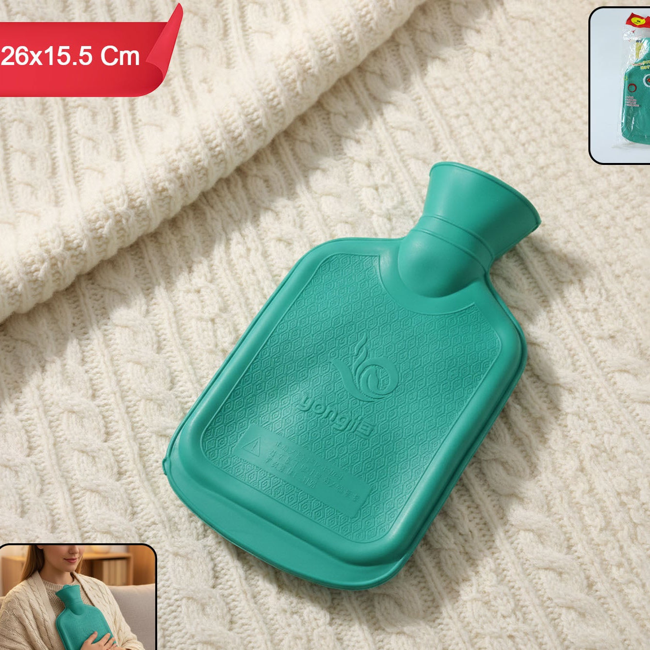 Reusable Hot Water Bag for Pain Relief & Warmth - 26 x 15.5 cm, 1 Pc - Happy Price - Image 1