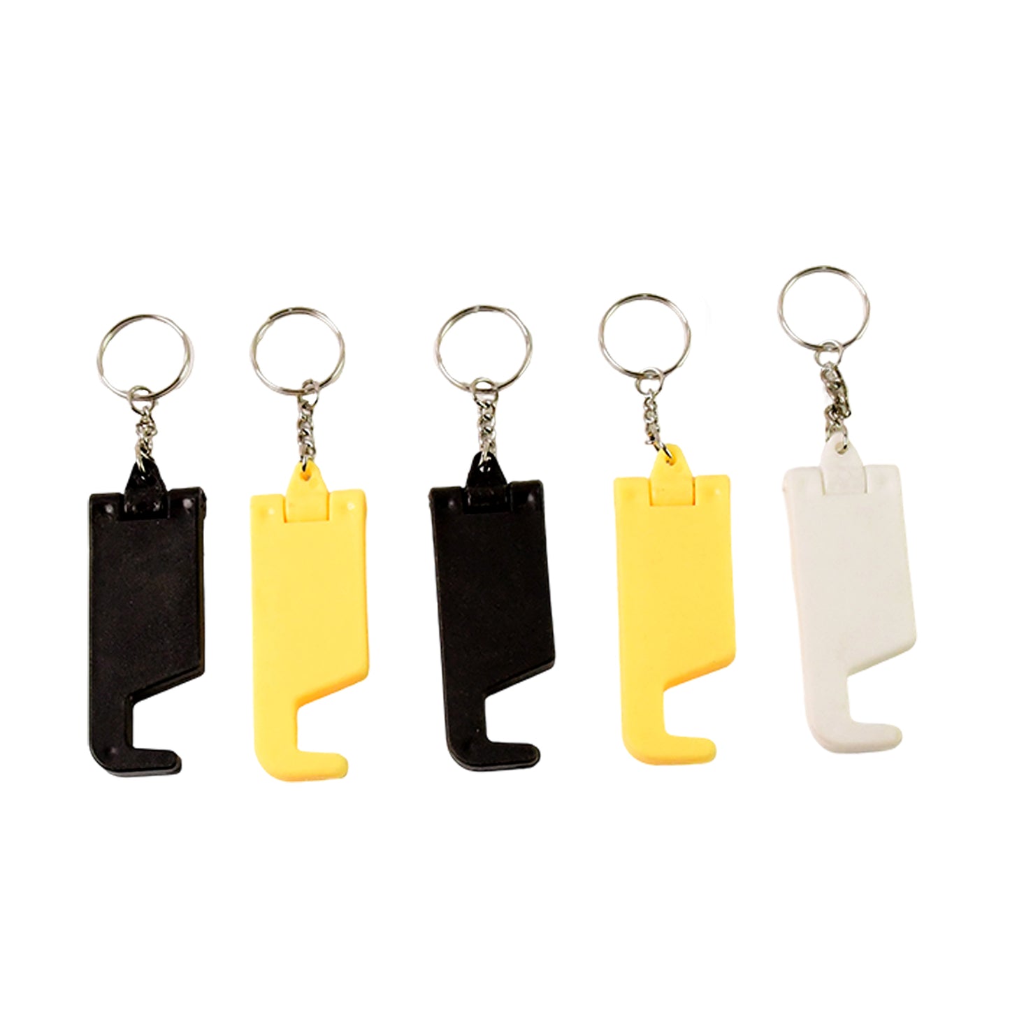 2 In 1 Plastic Keychain With Mobile Stand Phone Holder (5 Pcs Set Multicolor) - Happy Price - Image 2