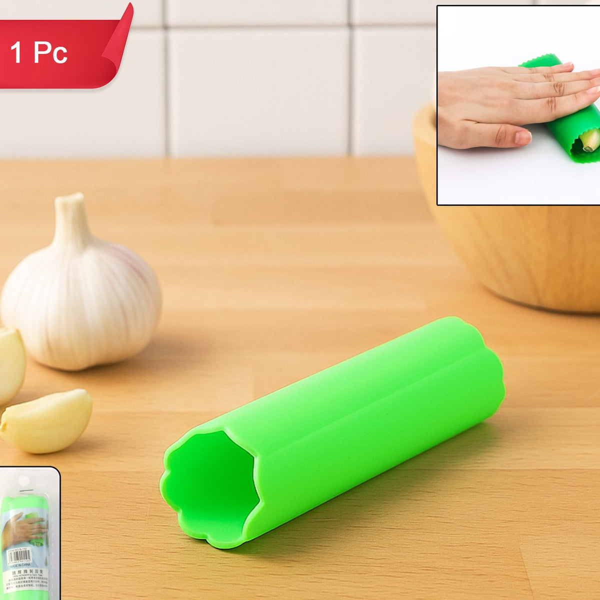 Silicone Garlic Peeler Tube for Quick Skin Removal (1 Pc) - Happy Price - Image 1