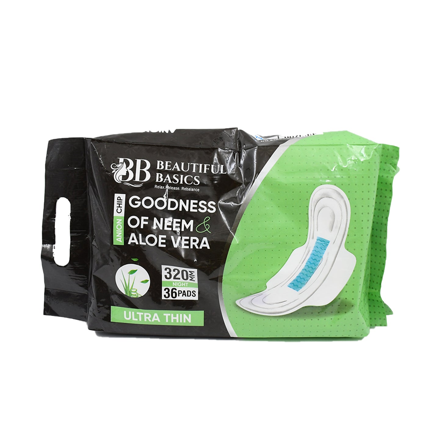 Sanitary Pads For Women With Goodness Of Neem Aloe Vera Ultra Thin Leakage Protection Ph Balance With Antibacterial Anion Chip 5x More Absorbance (320 Mm 36 Pads) - Happy Price - Image 4