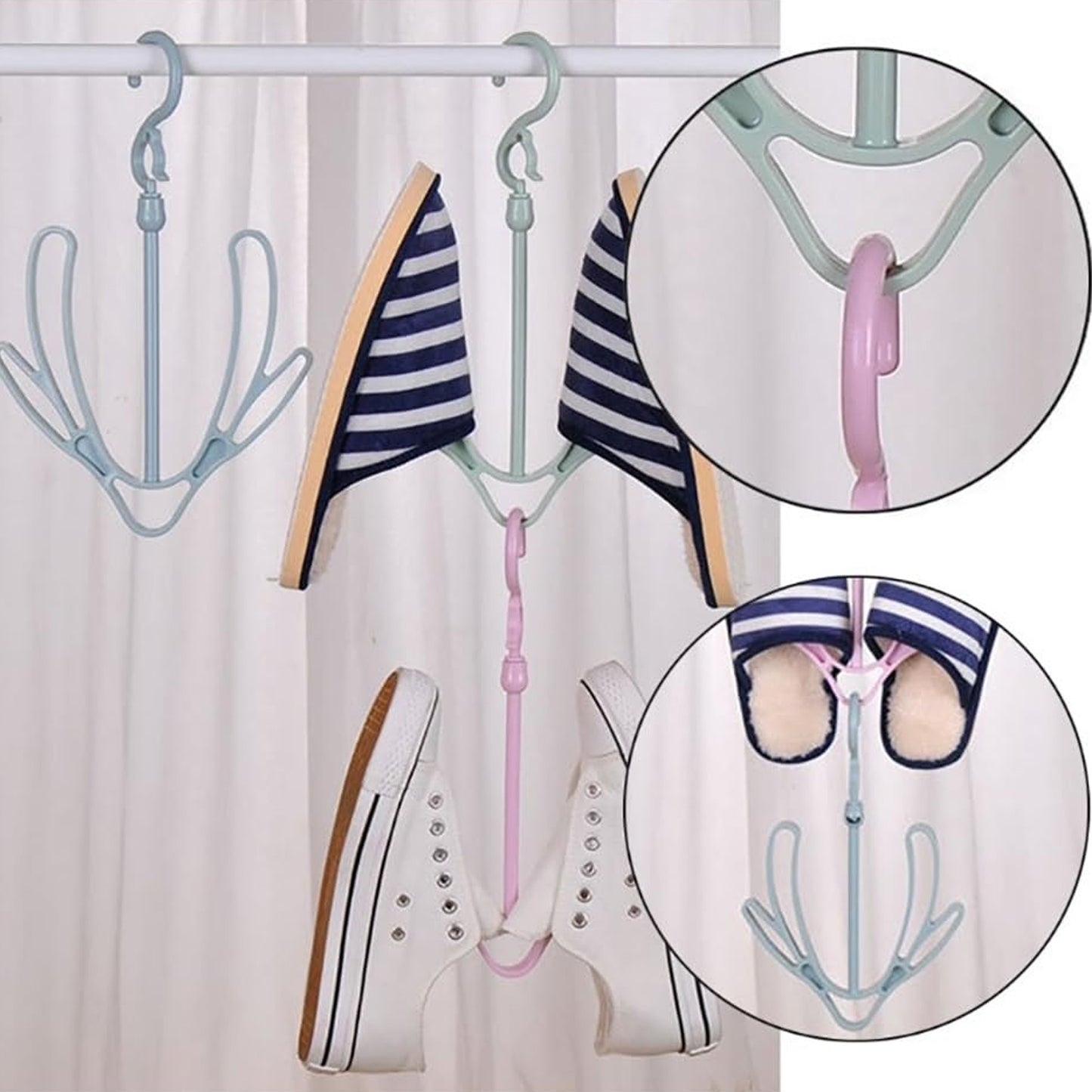 Shoes Drying Hanger Rotatable Shoe Hanging Racks For Balcony Closet (1pc) - Happy Price - Image 3