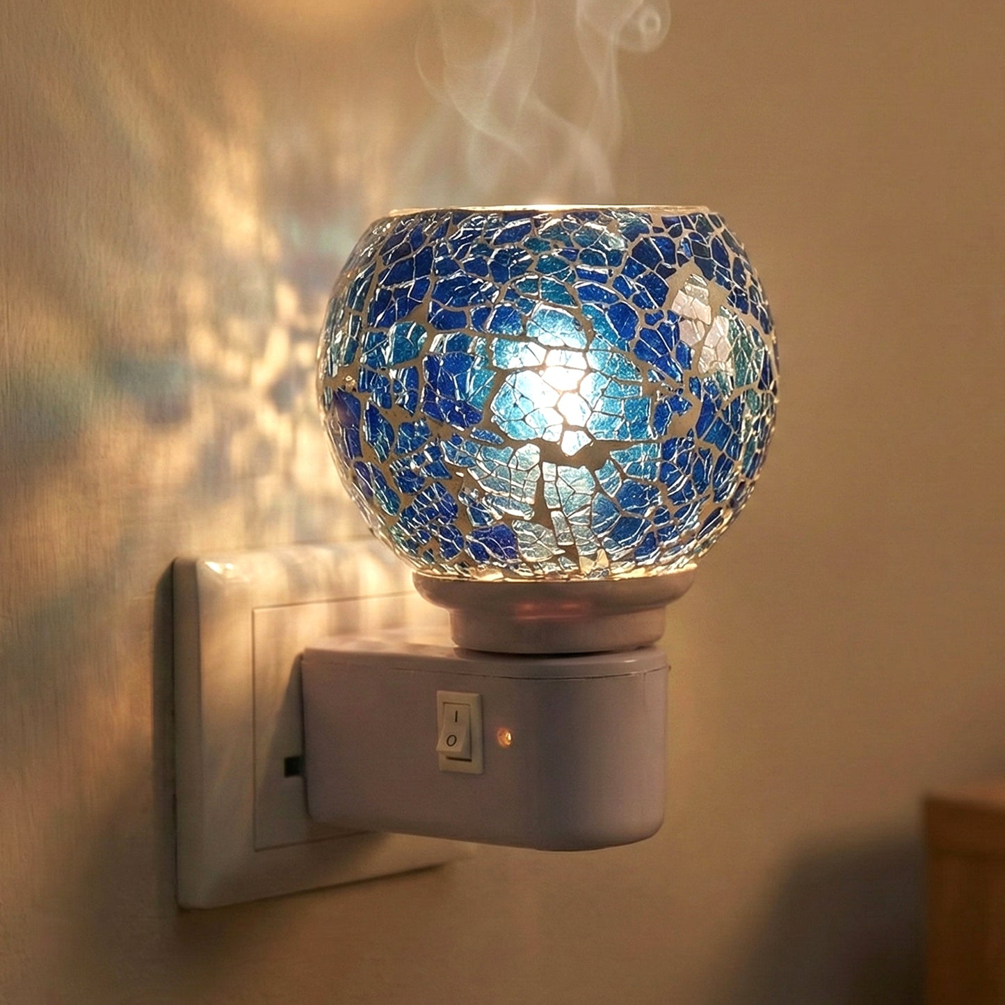 Mosaic Glass Electric Night Lamp with Plug-in Holder - 1 Pc - Great Price - Image 6
