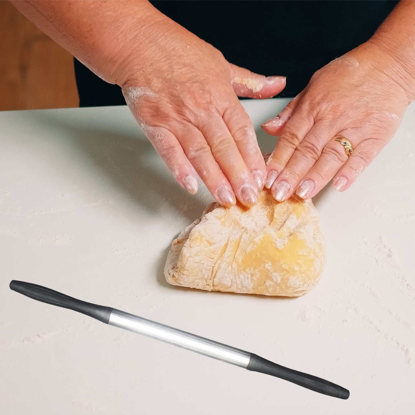 Durable Black Plastic Rolling Pin for Kitchen Use - Happy Price - Image 4