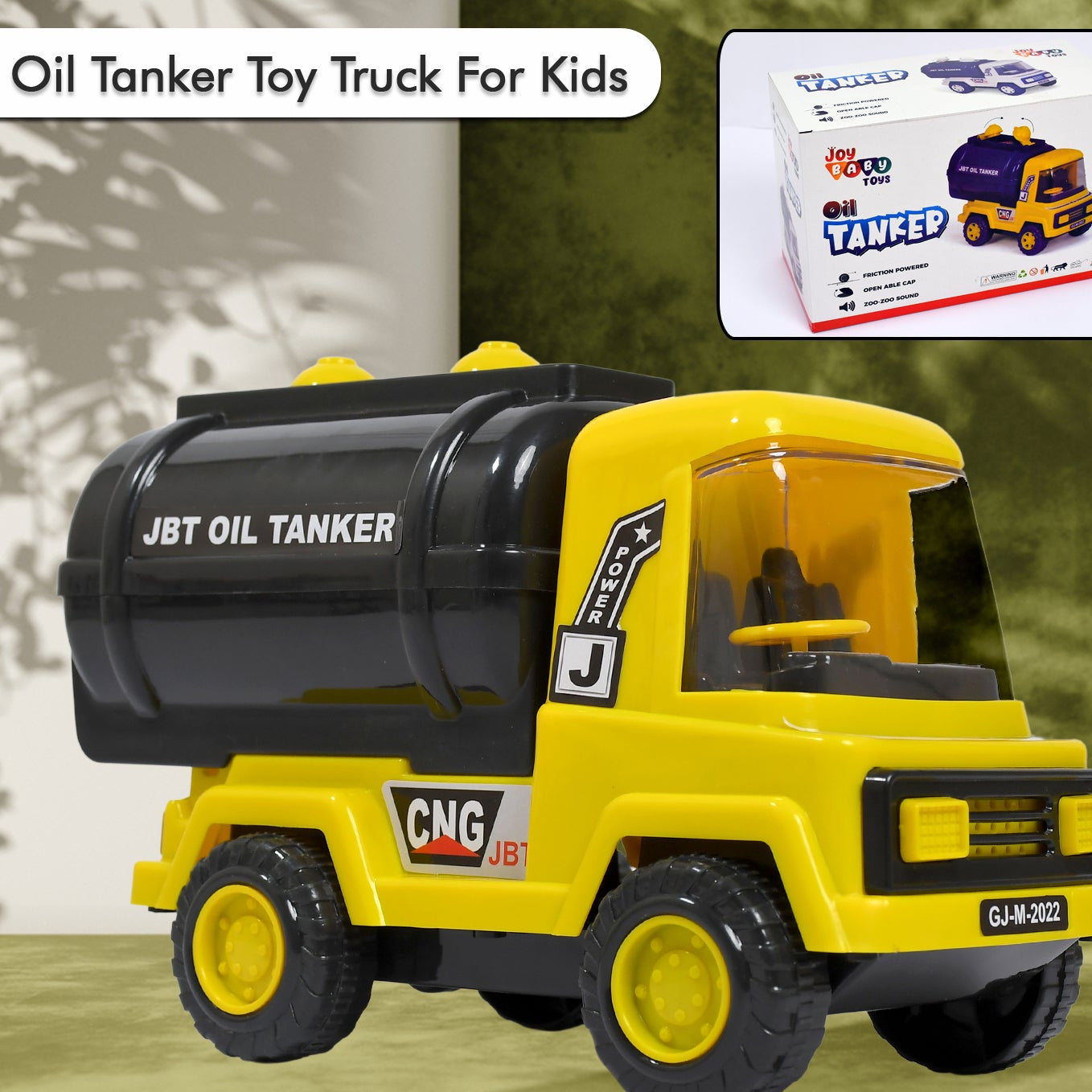 Big Size Heavy Duty Unbreakable Friction Powered With Engine Sound While Running Non Electric Toy Tempo Oil - Water Tanker Vehicle Truck For Kids Size - Happy Price - Image 1
