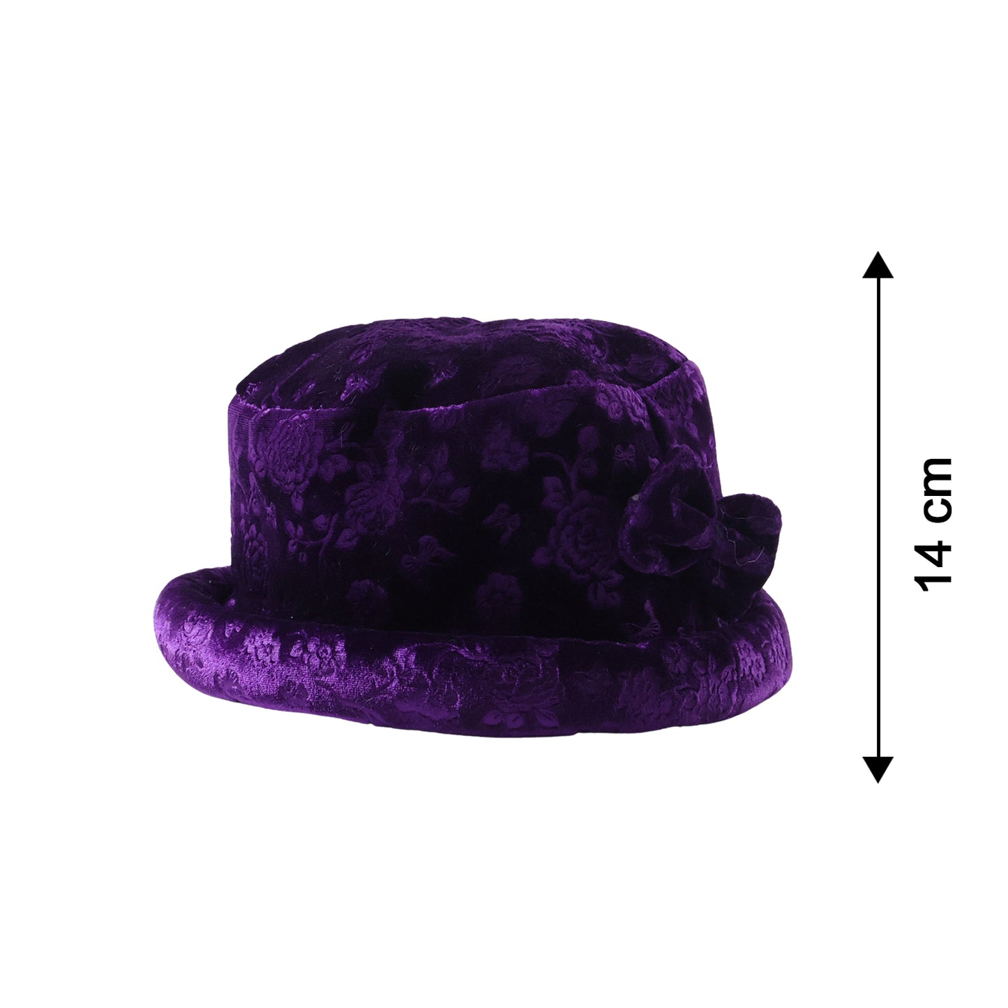 Women's Velvet Floral Bucket Hat (1 Pc) - Stylish Winter Cap - Great Price - Image 5