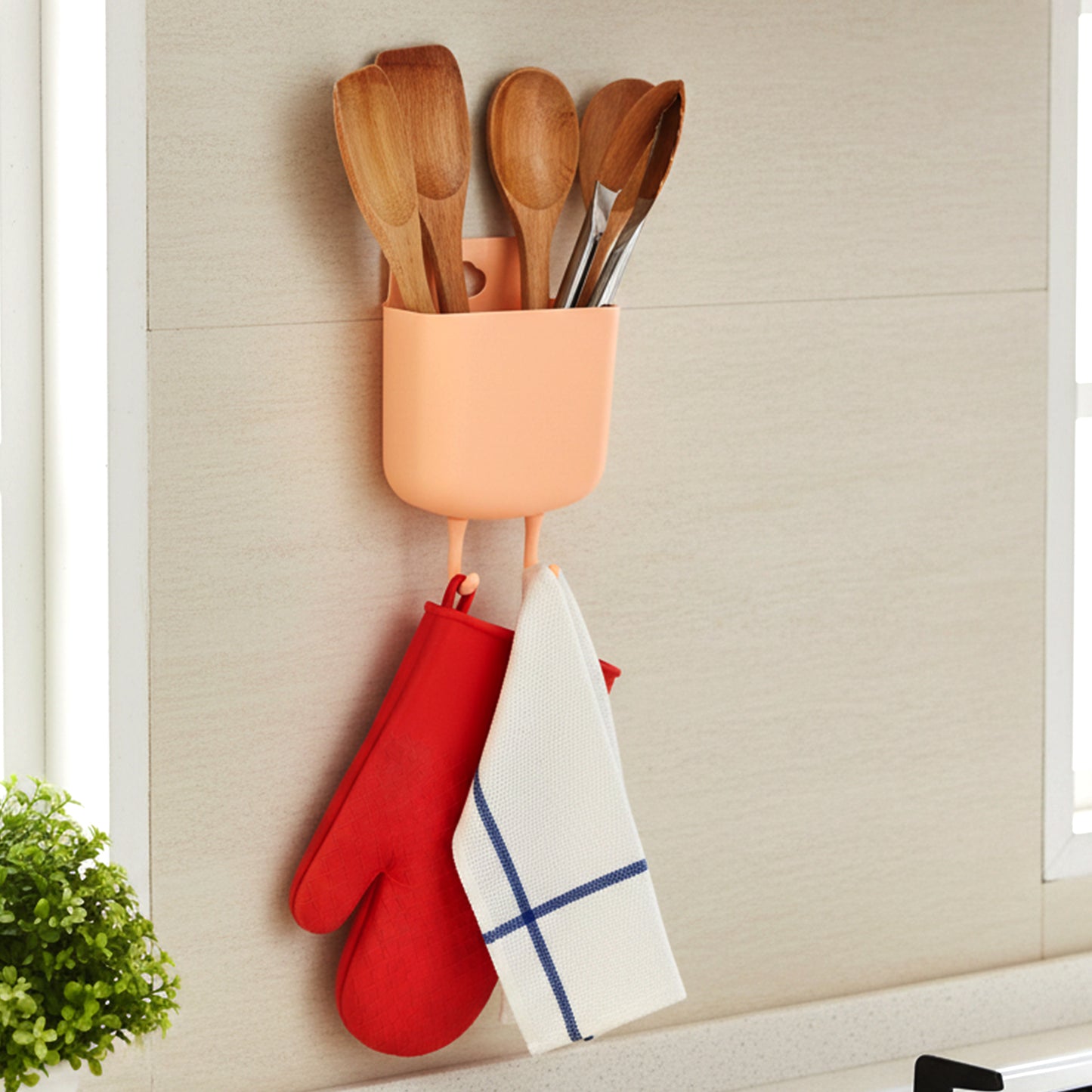 Plastic Wall Mount Holder with Hooks for Mobile Charging & Storage - 1 Pc - Happy Price - Image 6
