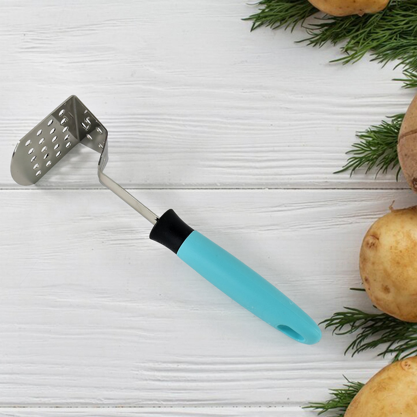 Apex L-handle Stainless Steel Potato Masher Ergonomic Grip (1 Pc) - Happy Price - Image 2
