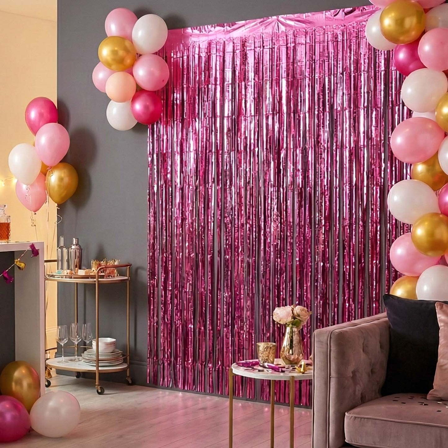 Sparkling Foil Fringe Curtain - Party & Event Backdrop (1 Set) - Happy Price - Image 5