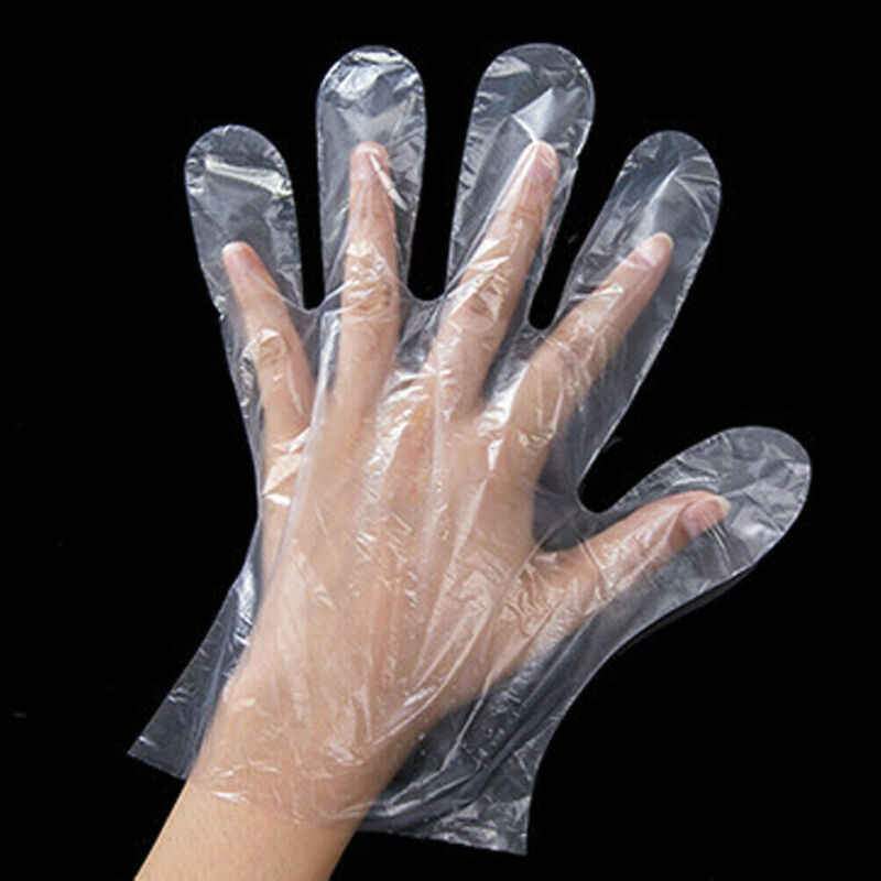 Plastic Transparent Disposable Clear Gloves (White) (100pc) - Happy Price - Image 6