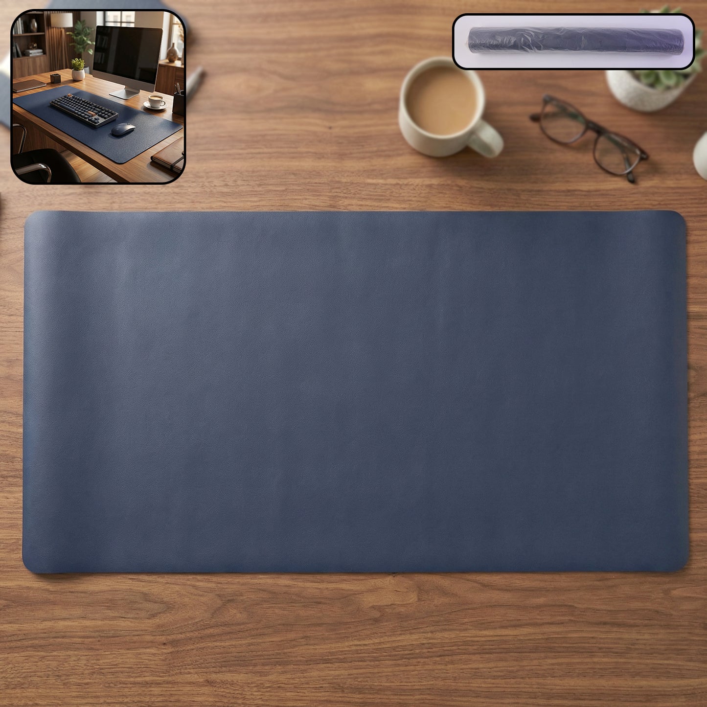 Large PU Leather Desk Mat - 90x45 Cm Extended Mouse Pad for Office & Gaming (1 Pc) - Great Price - Image 2
