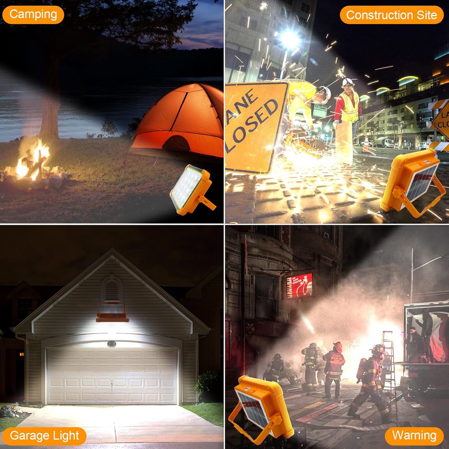 Solar LED Flood Light with Power Bank, 4-Panel, USB Rechargeable, IP66 Waterproof (1 Pc) - Happy Price - Image 2