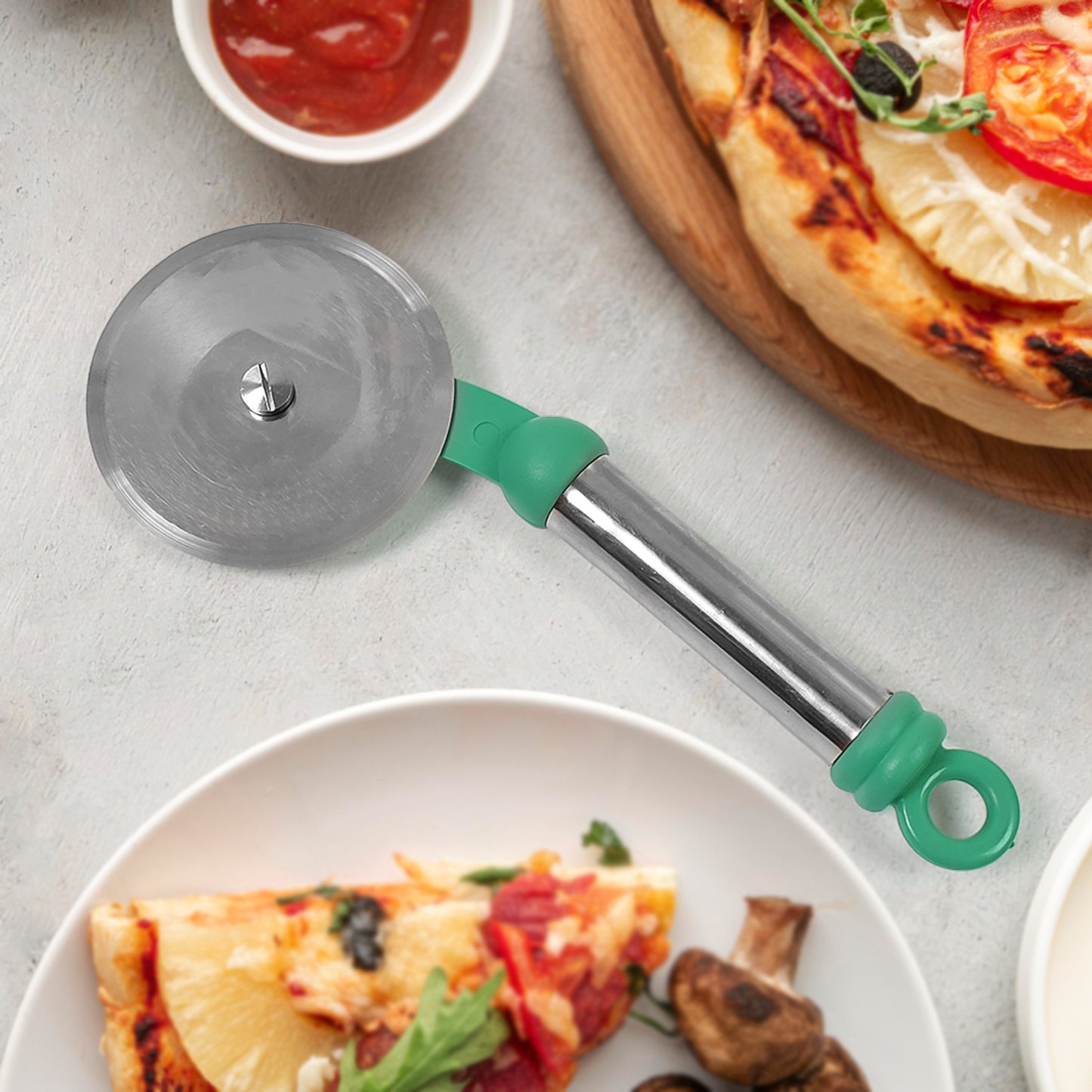 Kitchen Stainless Steel Wheel Pizza Cutter (1 Pc) - Happy Price - Image 2