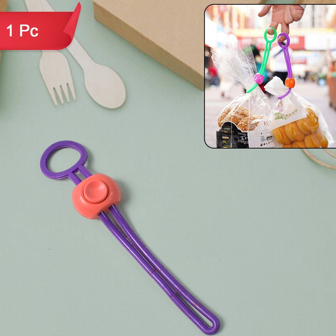 Multifunctional Colorful Sealing Rope Strap Clips (1 Pc) - Happy Price - Image 1
