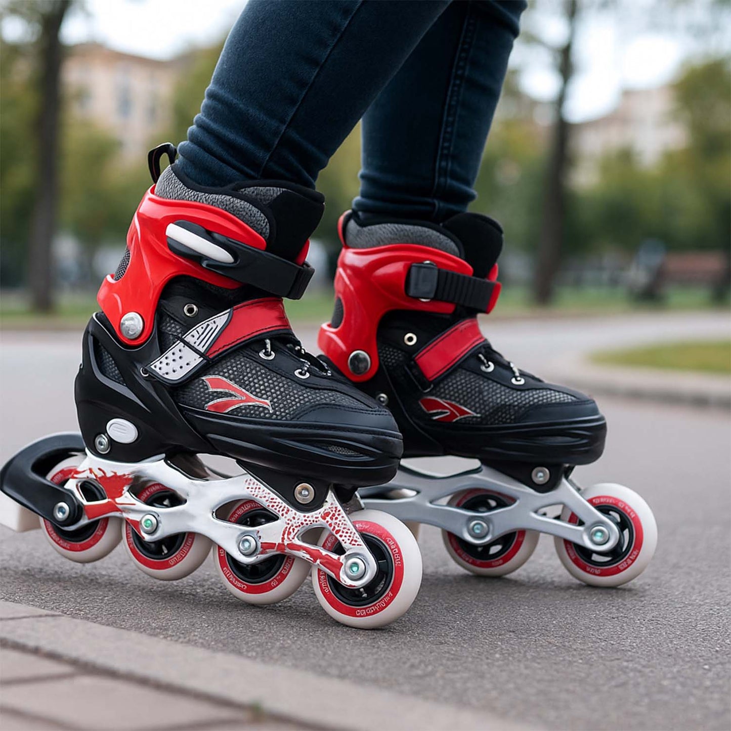 Adjustable Inline Skates for Kids & Adults - Medium Size, Smooth PU Wheels - Great Price - Image 3