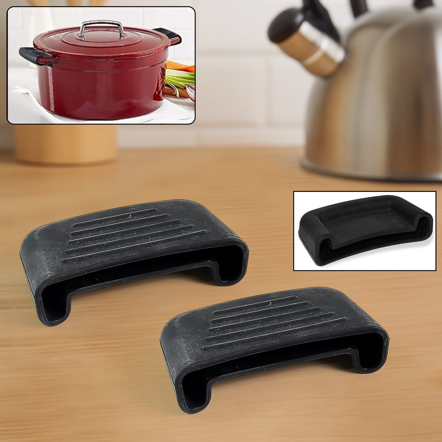Silicone Rubber Pot Handle Sleeve Cover (2 Pc) - Happy Price - Image 2