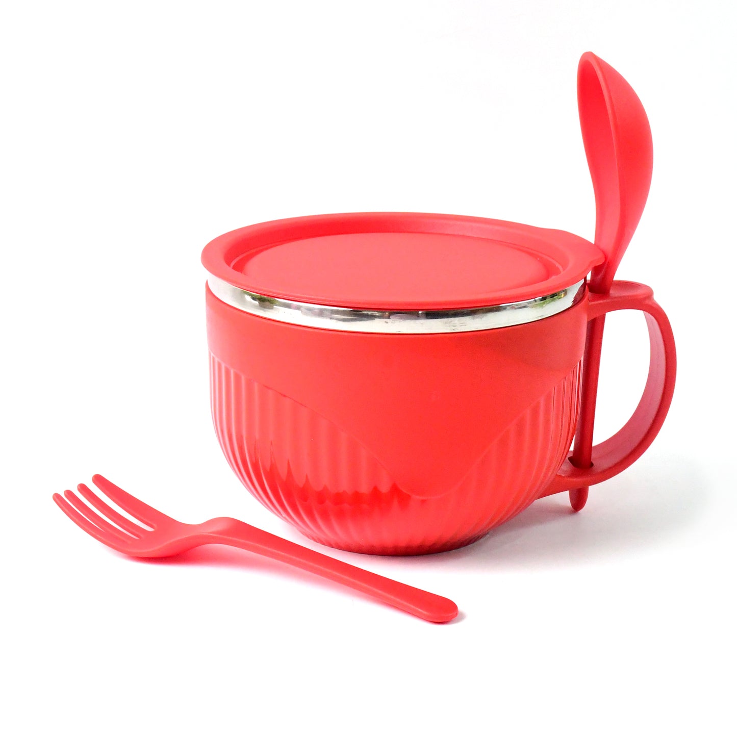 Supermom Refresh Insulated Soup Bowl with Lid, Spoon & Fork - 650ml - Happy Price - Image 2