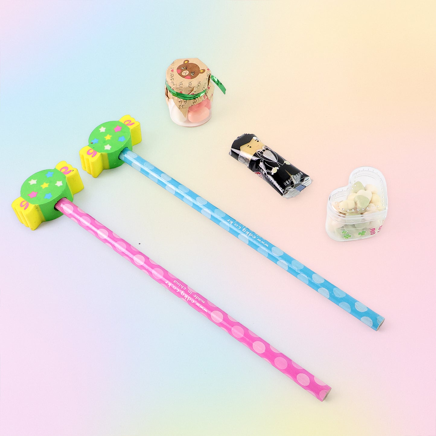 Fun Candy Design Pencil Set With Accessories (1 Set Mix Design) - Happy Price - Image 7