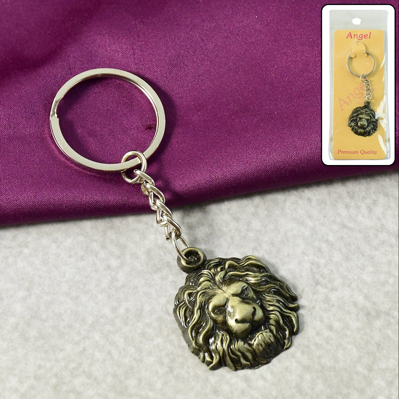 Lion Head Metal Keychain - Durable & Stylish Key Holder (1 Pc) - Happy Price - Image 1
