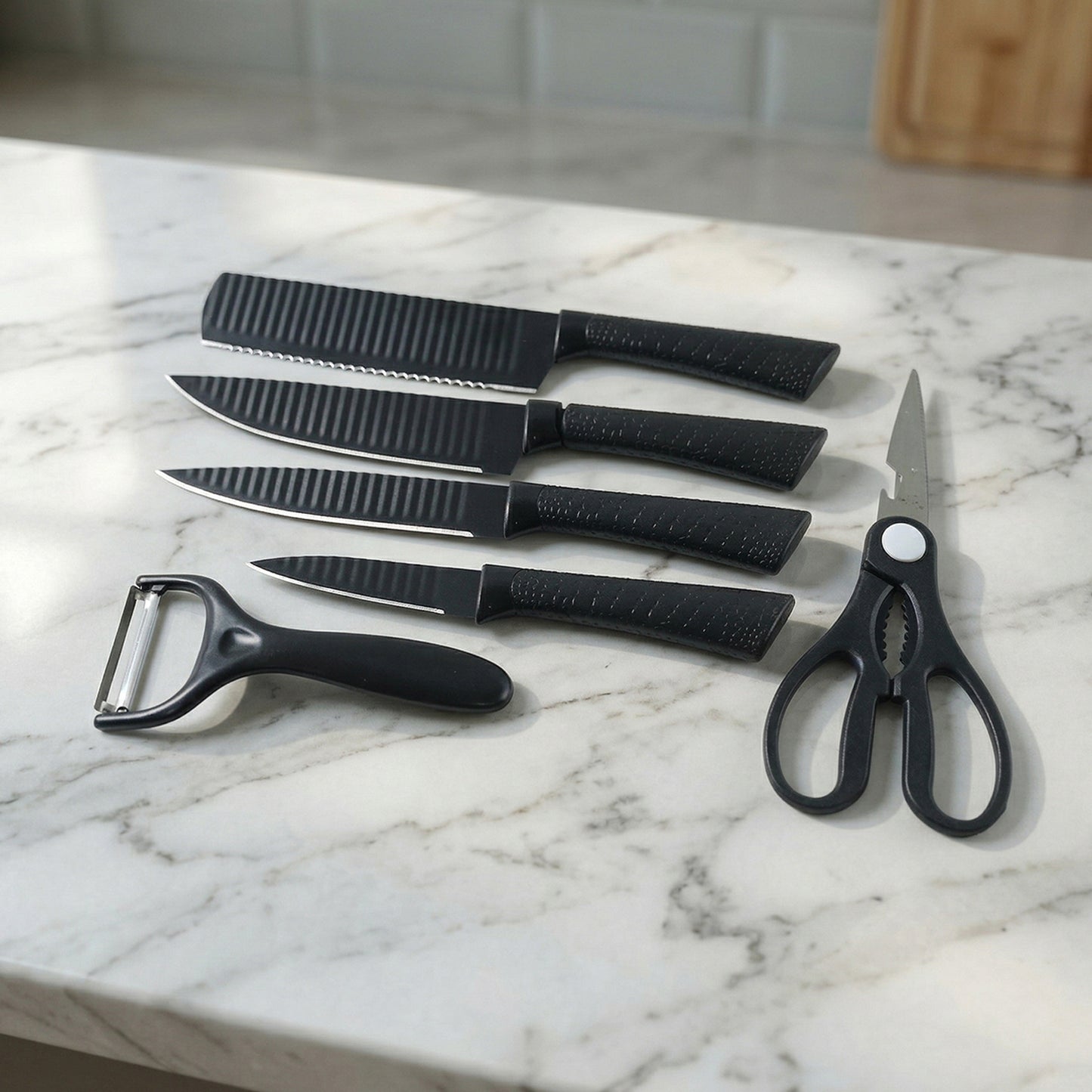 6-Piece Kitchen Knife Set with Peeler and Scissors - Great Price - Image 6