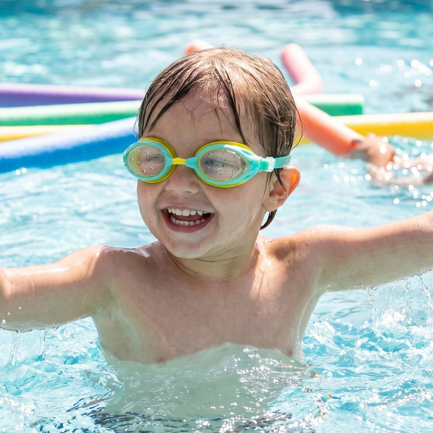 Kids Dual Color Swim Goggles - Clear Vision Anti-Fog Lens, Comfortable Fit, 1 Pc - Great Price - Image 6