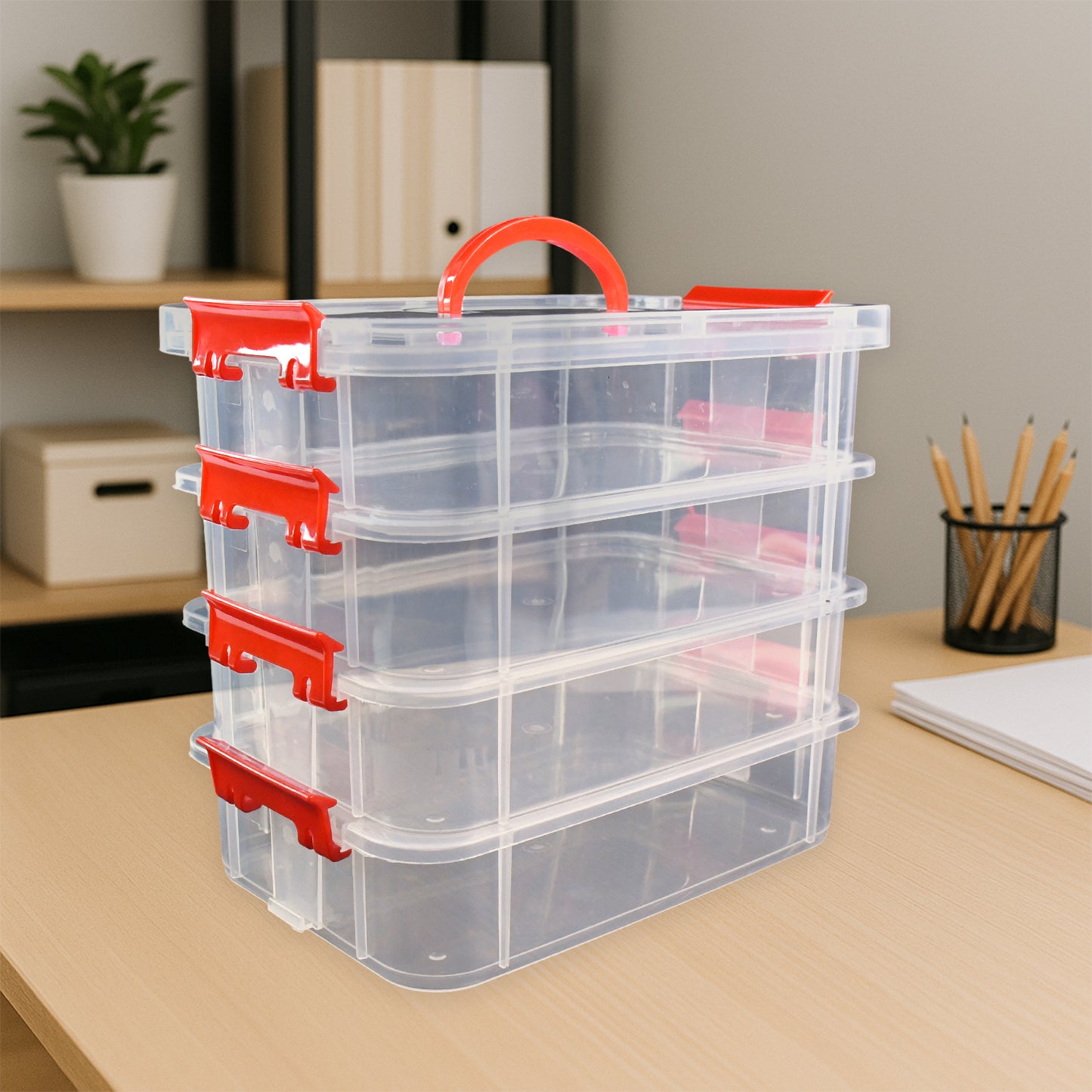 4-layer Transparent Multipurpose Plastic Storage Box - Happy Price - Image 6