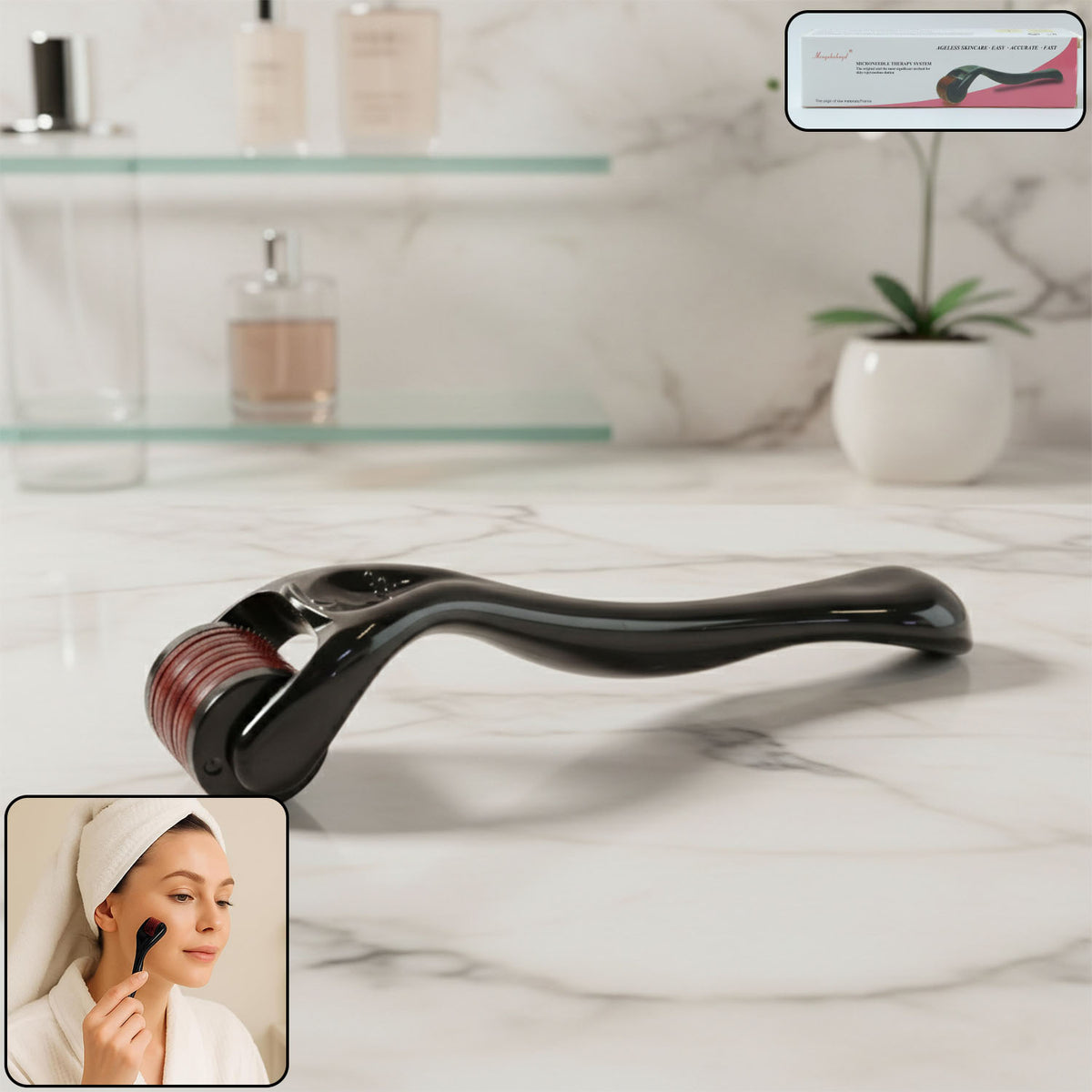 0.5mm Derma Roller for Face & Scalp - Skin Renewal Tool (1 Pc) - Happy Price - Image 2