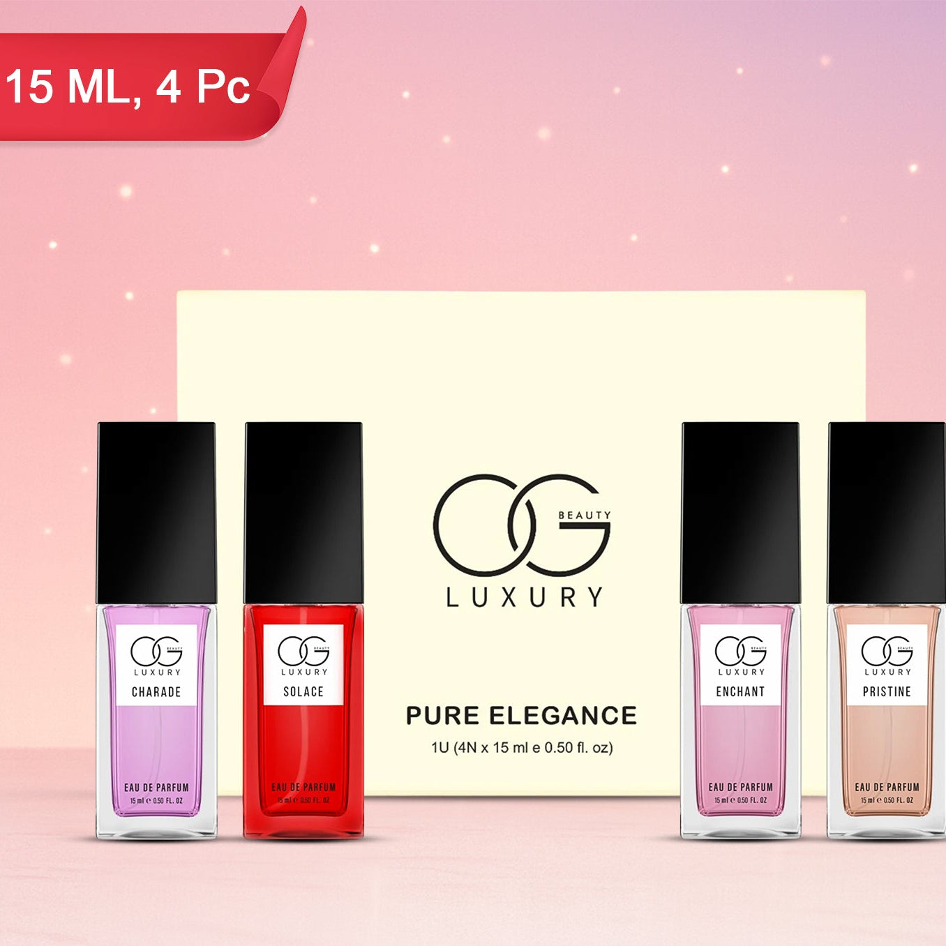 Luxury Eau De Parfum Gift Set - 4 x 15ml Bottles, Unisex Fragrance Collection - Happy Price - Image 1