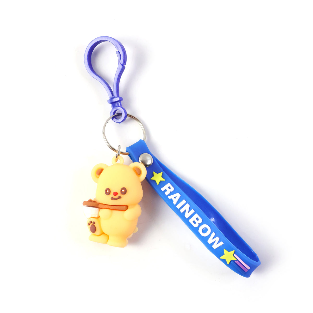 Cute Bear Character Keychain with Rainbow Strap - 1 Pc - Happy Price - Image 4