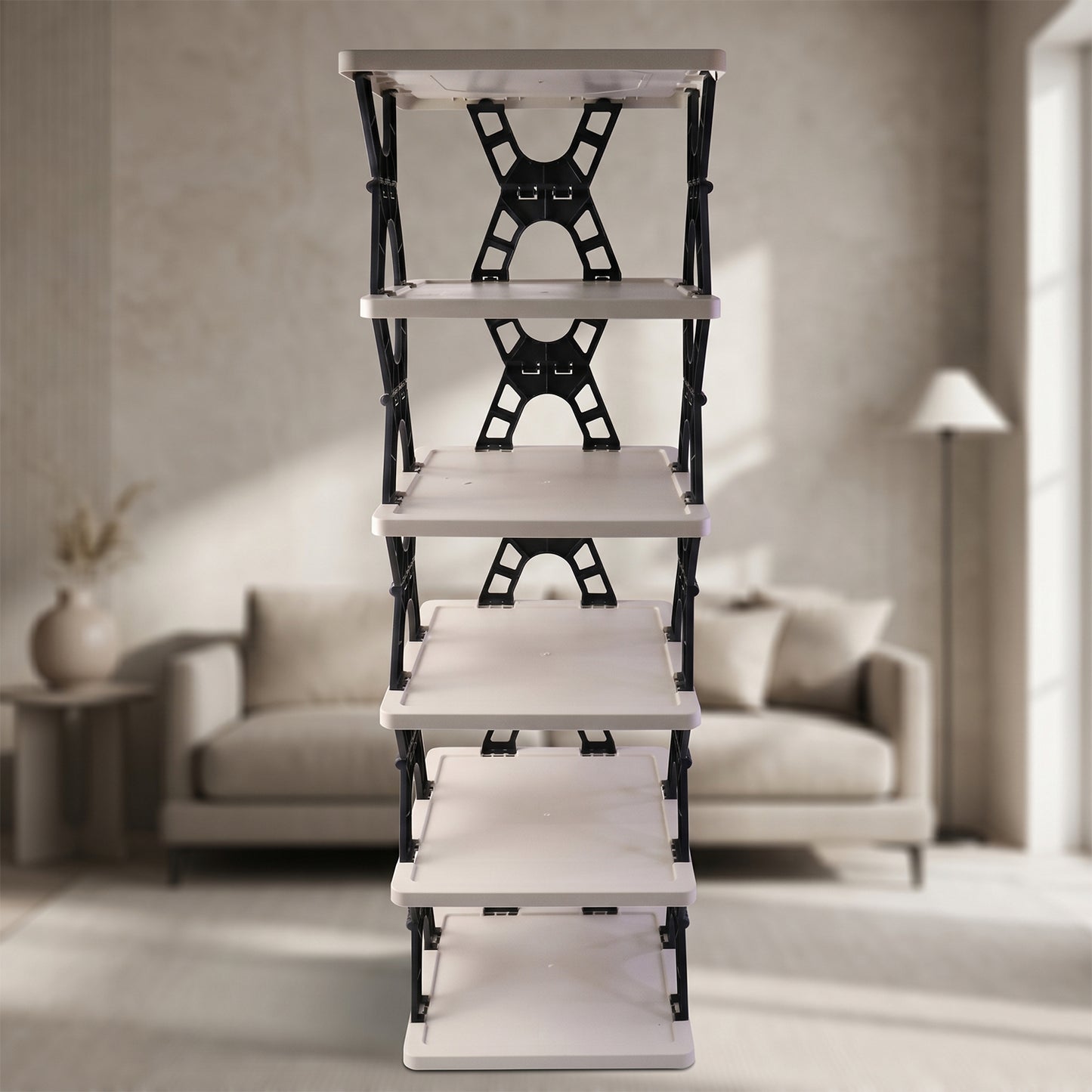 Multipurpose 6-Tier Foldable Storage Rack Organizer (1 Pc) - Great Price - Image 3