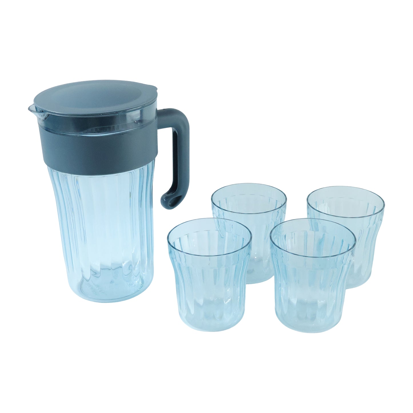 Plastic Jug and 4 Glass Set for Water, Juice - 1 Set - Great Price - Image 4