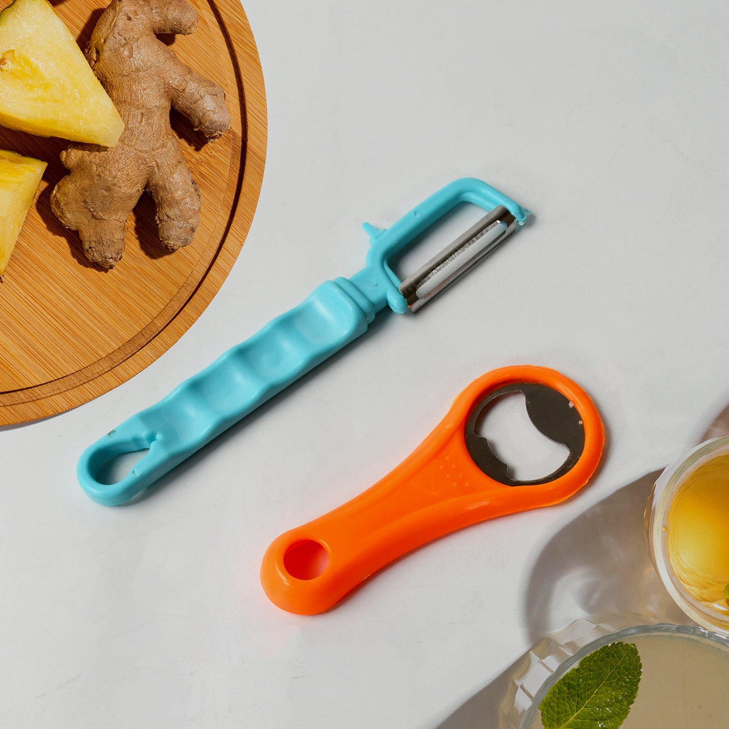 Vegetable Fruit Peelers Slicer Bottle Opener Kitchen Peeler For Veggie Fruit Potato Carrot Bottle Opener With Plastic Handle Bottle Openers Wine Bottle Opener Cold Drink Bottle Opener (2pc) - Happy Price - Image 6