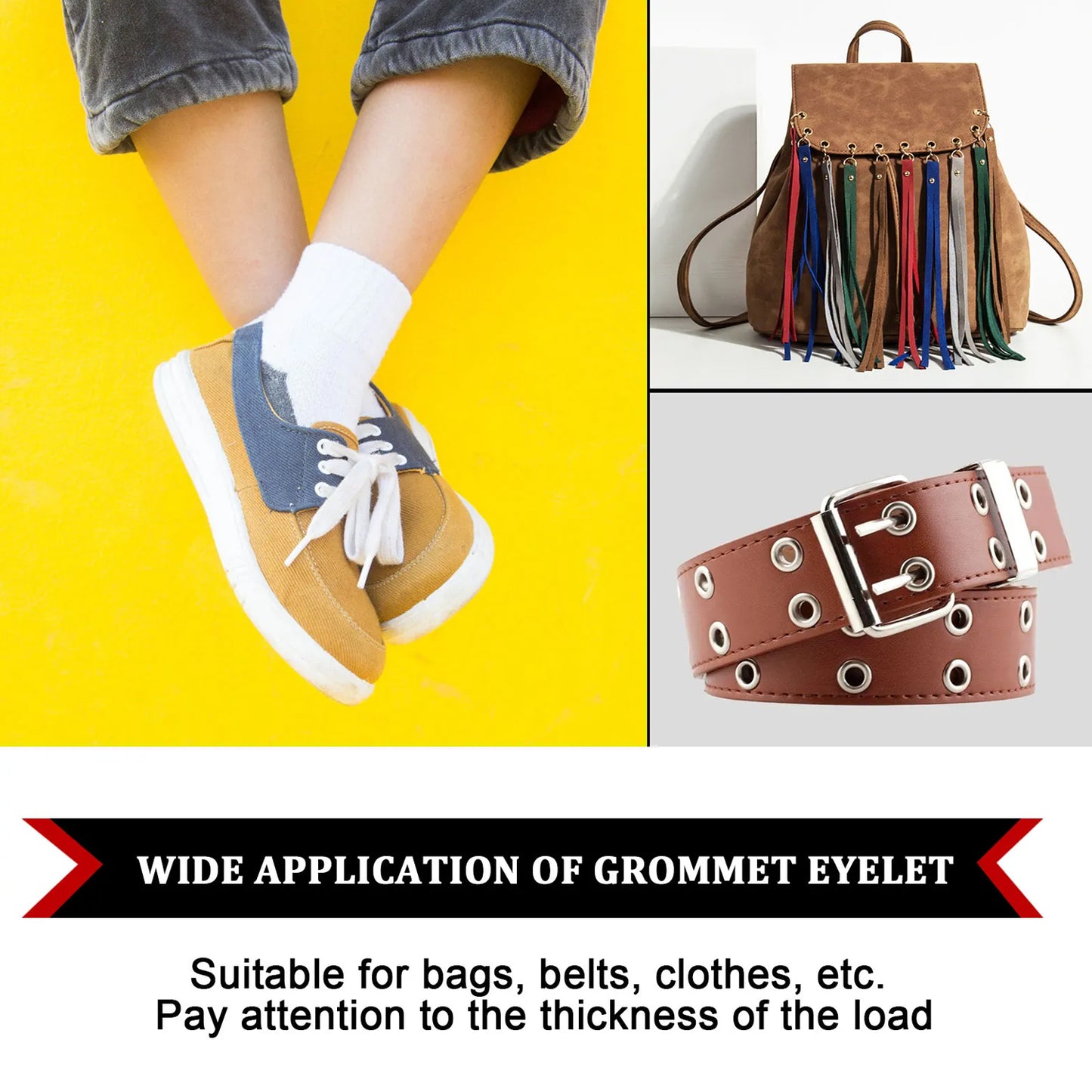 Grommet Setting Tool With 25 Pcs Gold Eyelets Grommets Steel Hole Punch Setter Kit For Leather Canvas All Fabrics Men And Women Clothes Shoes Belts Bags Crafts - Happy Price - Image 3