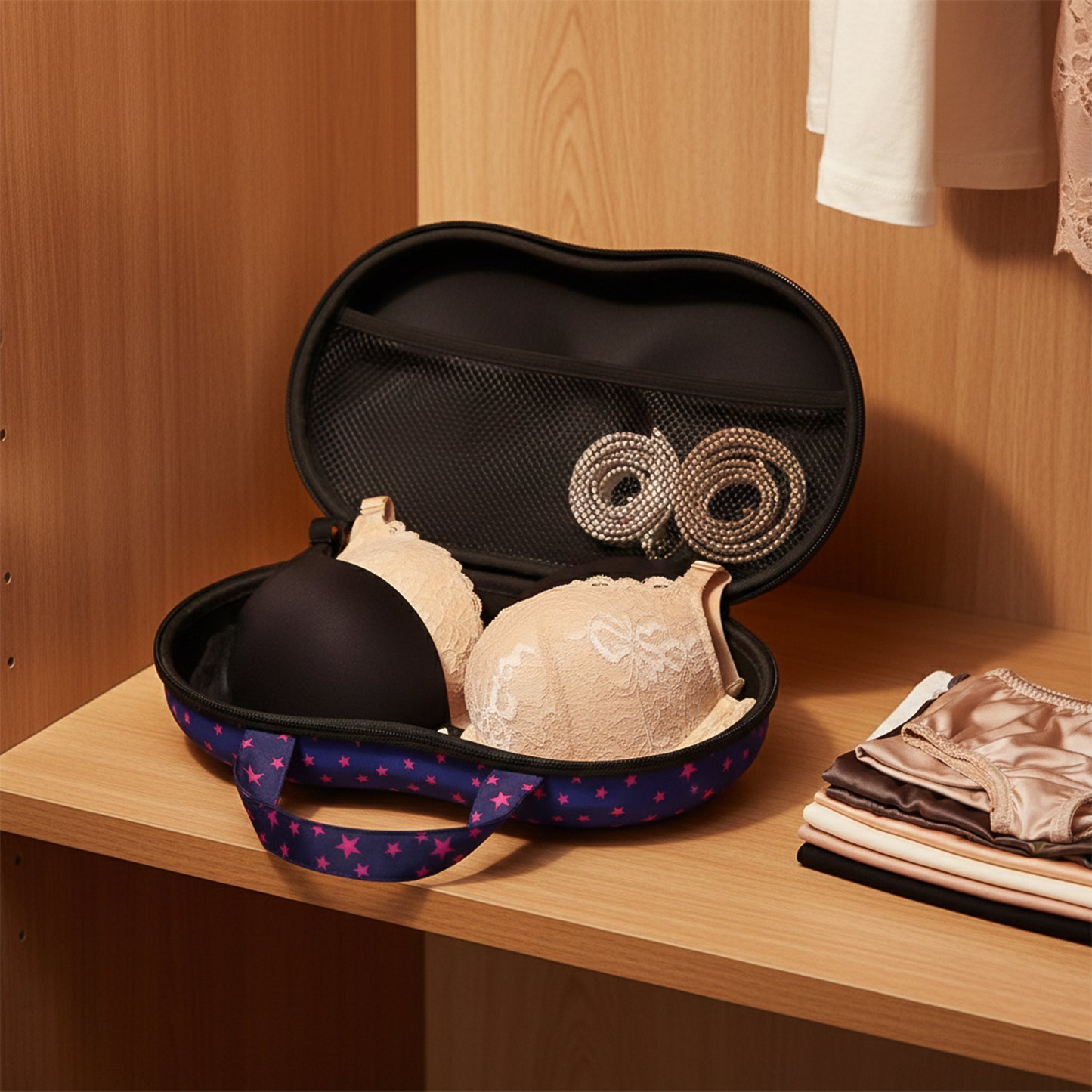 Hard Shell Bra & Lingerie Travel Organizer Case (1 Pc) - Happy Price - Image 3