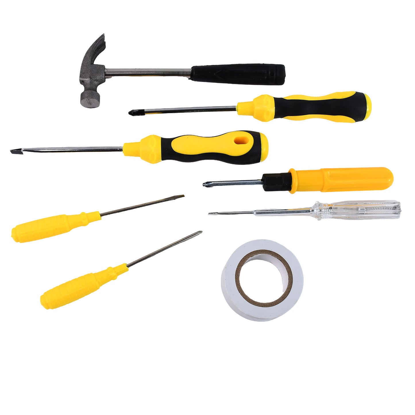 8 In 1 Hand Tool Kit Steel And Plastic Hammer Screwdriver Tape - Happy Price - Image 4