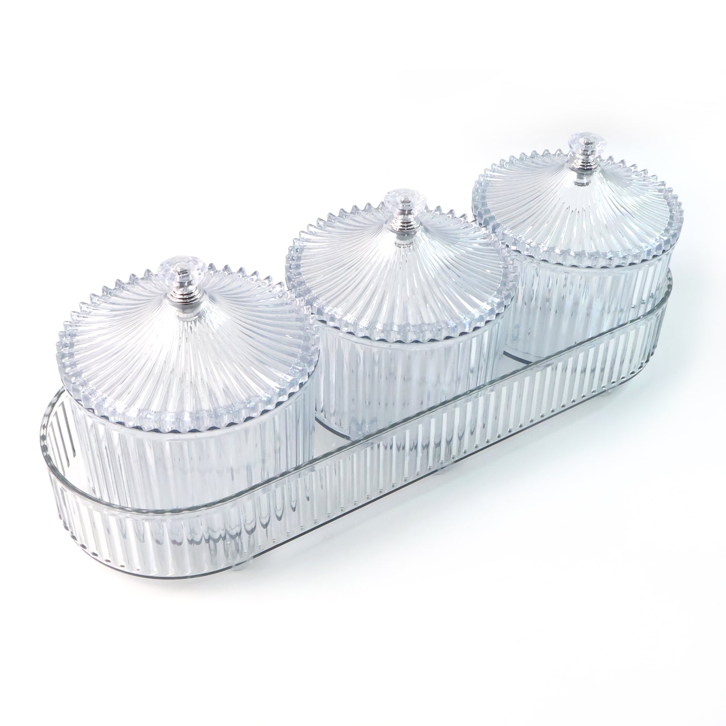 3 Piece Dry Fruit & Snack Storage Set with Tray - Happy Price - Image 2