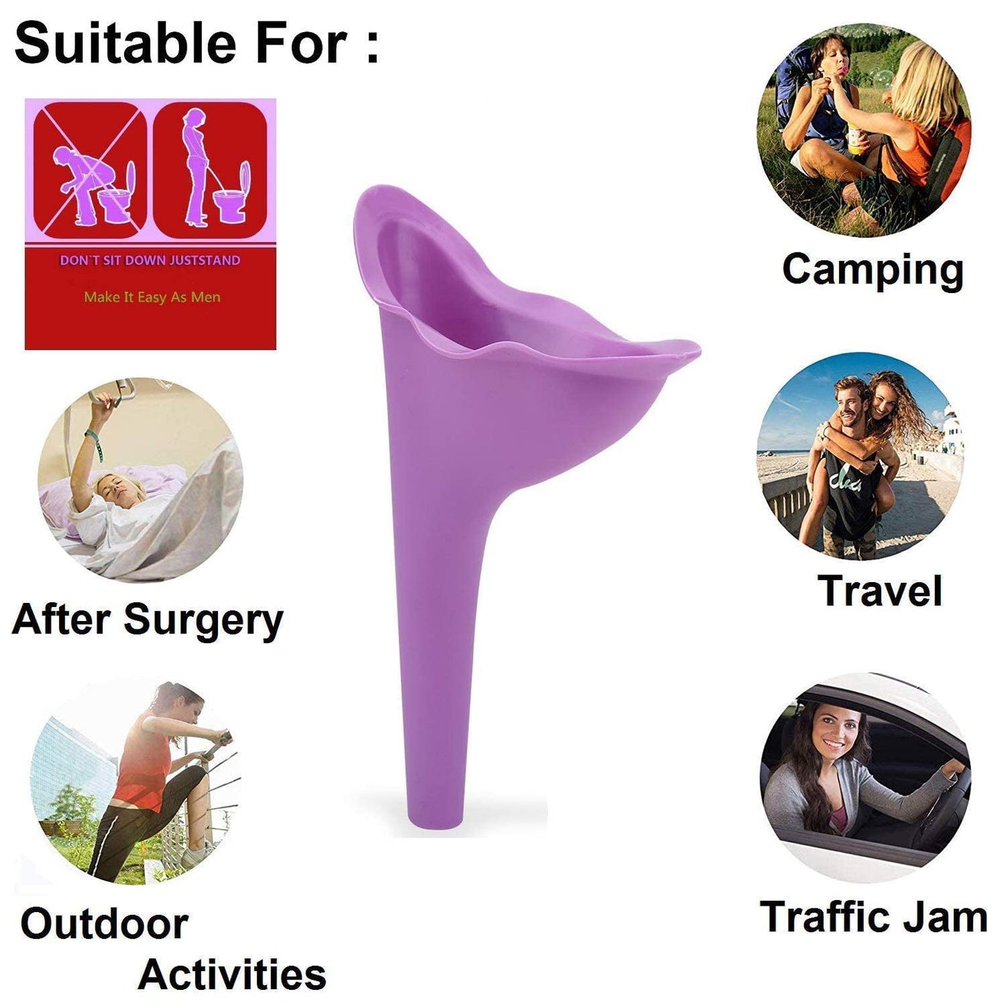 Reusable Female Urination Device for Women - Portable Stand & Pee Funnel - Happy Price - Image 3