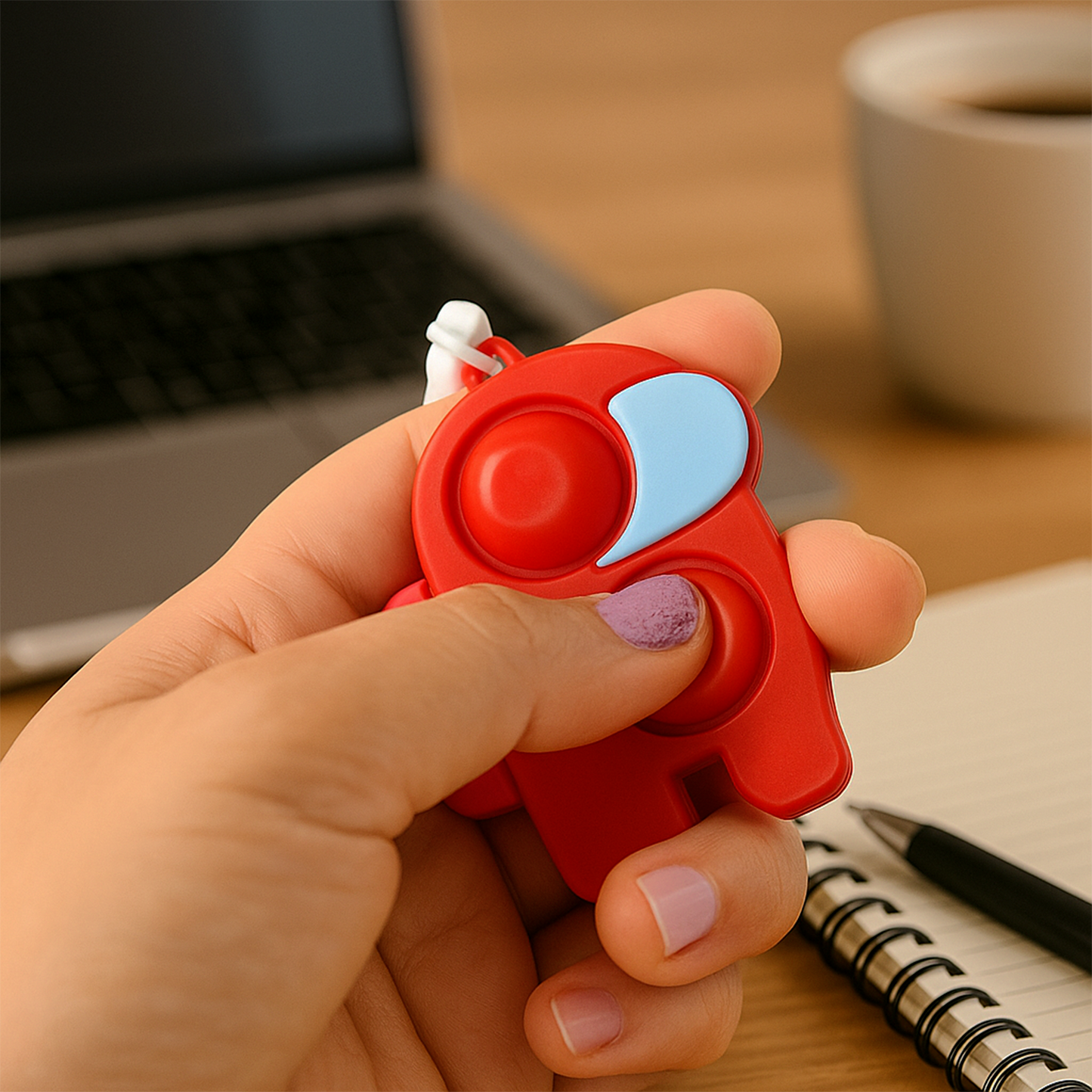 2-Bubble Pop-It Fidget Keychain Toy - 1 Pc Mix Color - Happy Price - Image 5