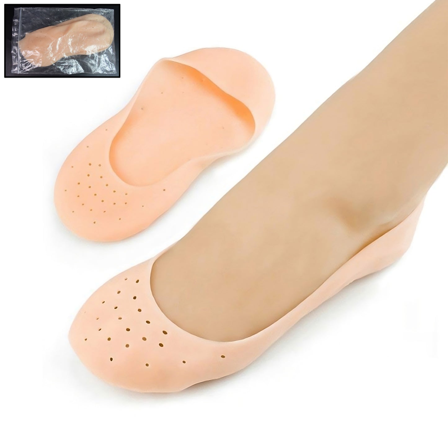 Anti-crack Full Length Silicone Foot Protector Moisturizing Socks (1 Pair Mix Size) - Happy Price - Image 2