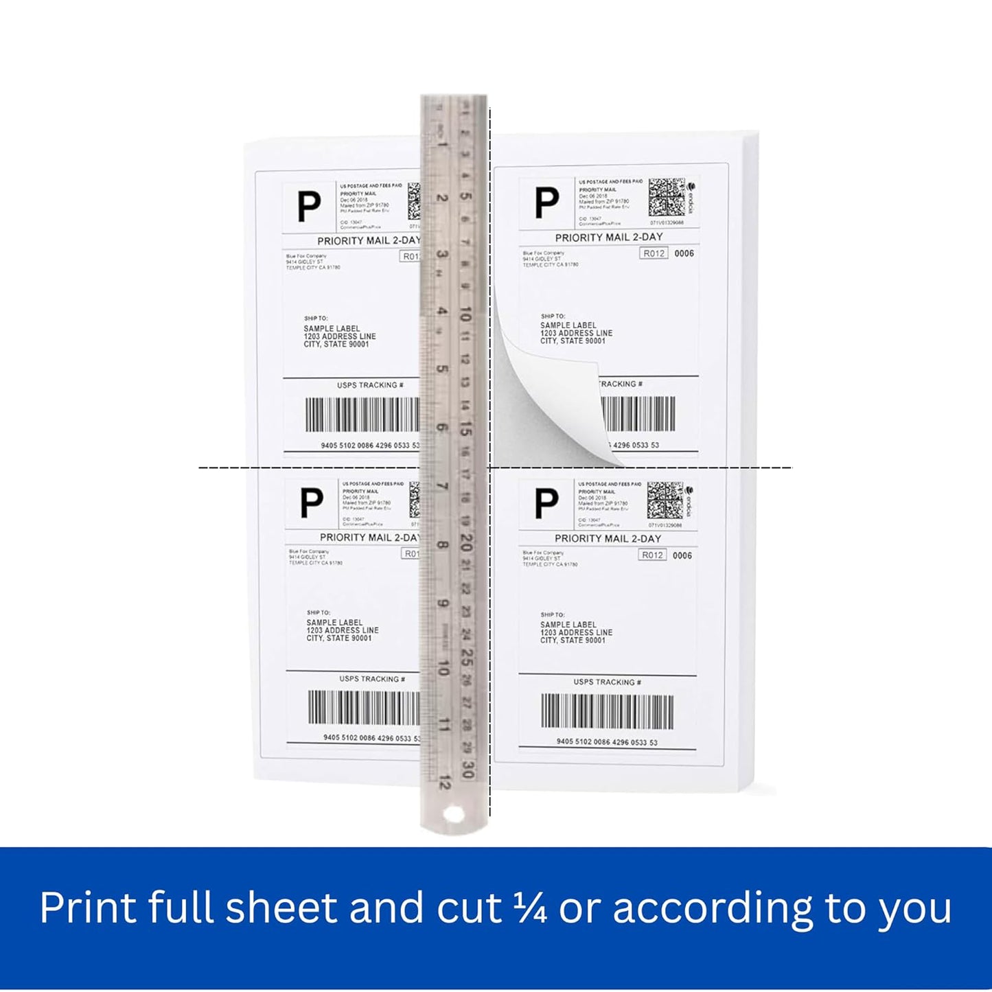 Oddy A4 Full Sheet Labels - 100 Sheets, Permanent Adhesive, Printer Compatible - Happy Price - Image 4