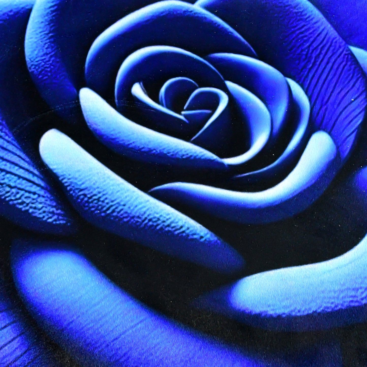 Rose Shaped Velvet Floor Mat - 1 Pc Blue - Happy Price - Image 3