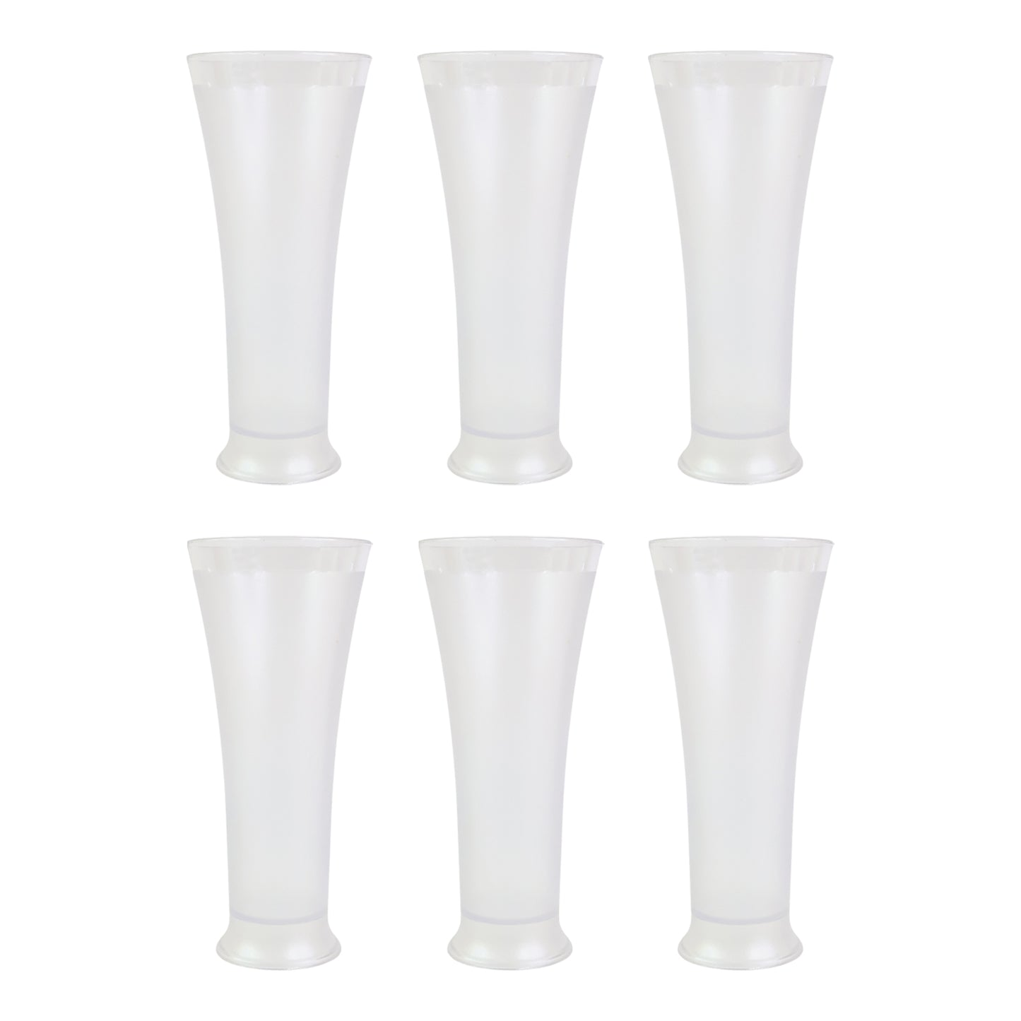 Set of 6 Tall Matt Finish Plastic Glasses - 300ml Each for Faluda & Beverages - Happy Price - Image 2
