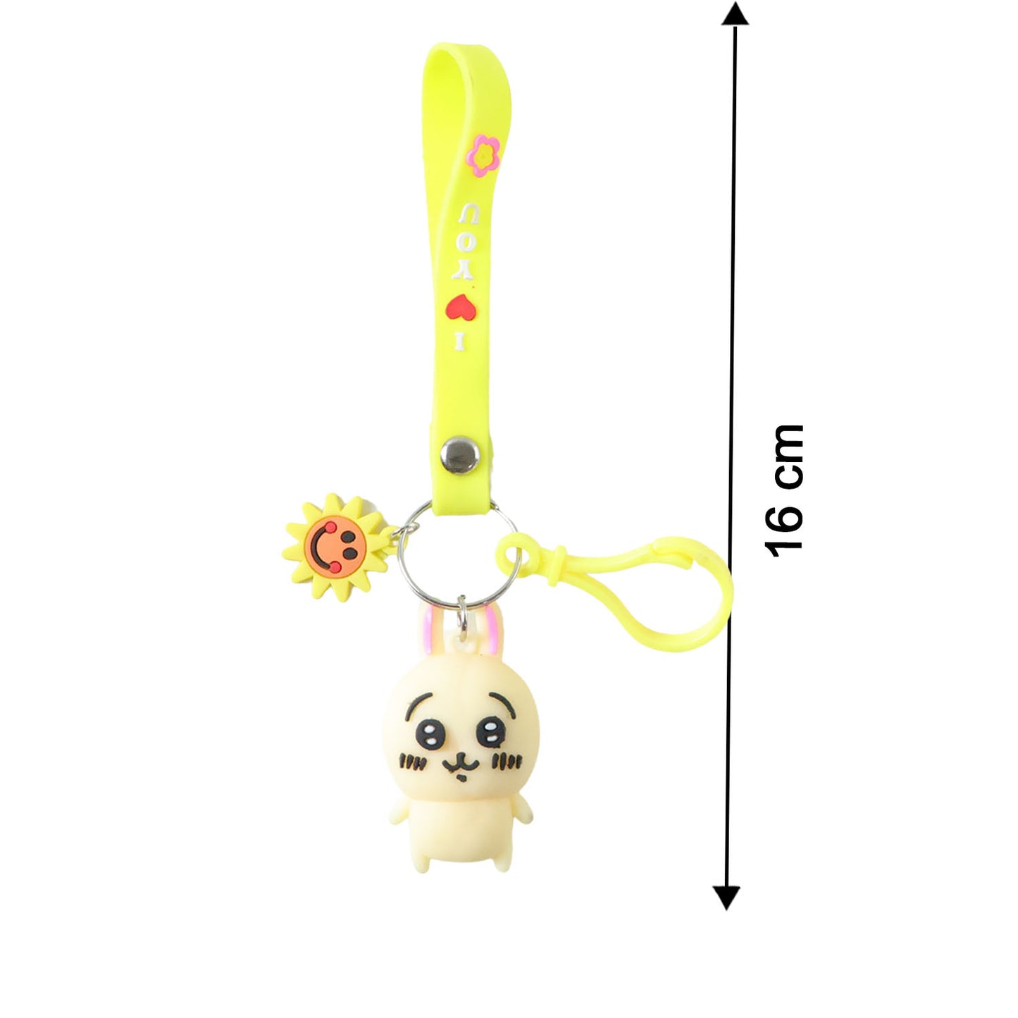 Cute Bunny Silicone Keychain with Decorative Strap (1 Pc) - Happy Price - Image 5
