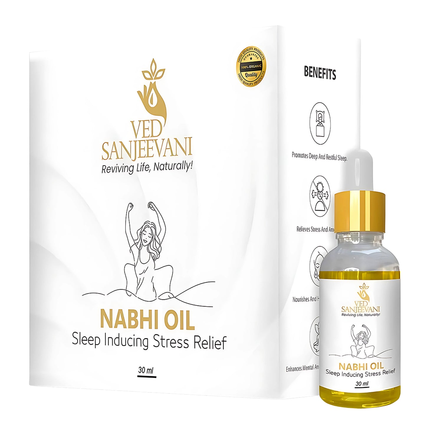 Ved Sanjeevani Nabhi Oil Sleep Inducing Stress Relief (30ml 1 Pc) - Happy Price - Image 3