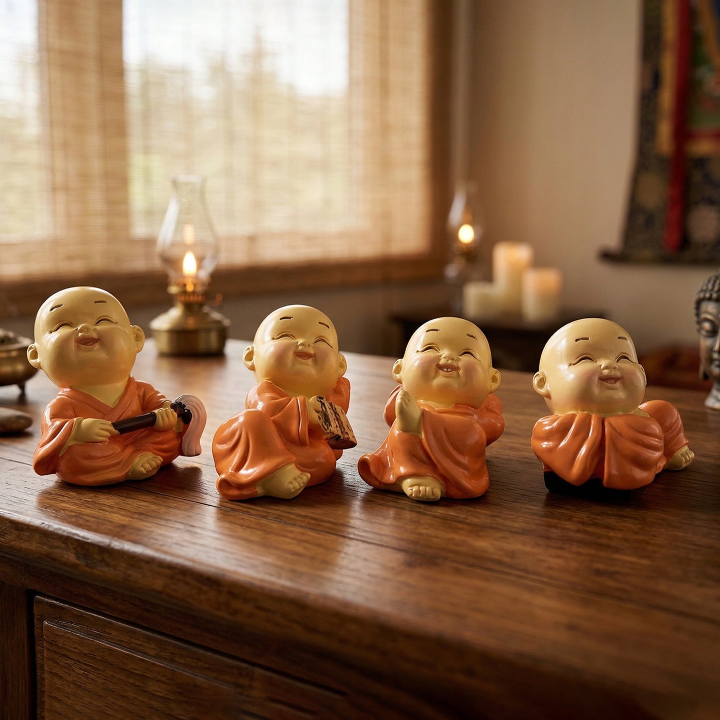 Set of 8 Mini Buddha Monk Figurines for Car, Home & Office Decor - Great Price - Image 5